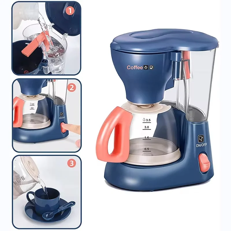 Kitchen Household Appliances Toys Kids Pretend Play Set Household Vacuum Cleaner Blender Toaster Coffee Maker Game Set Kids Gift