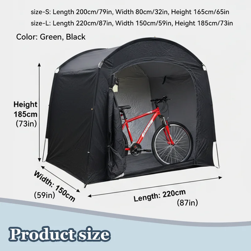 1 Pack Zippered Bike Storage Tent, Big Capacity Shelter for Bike Enthusiasts, Outdoor Yard Bicycle Storage Shed House