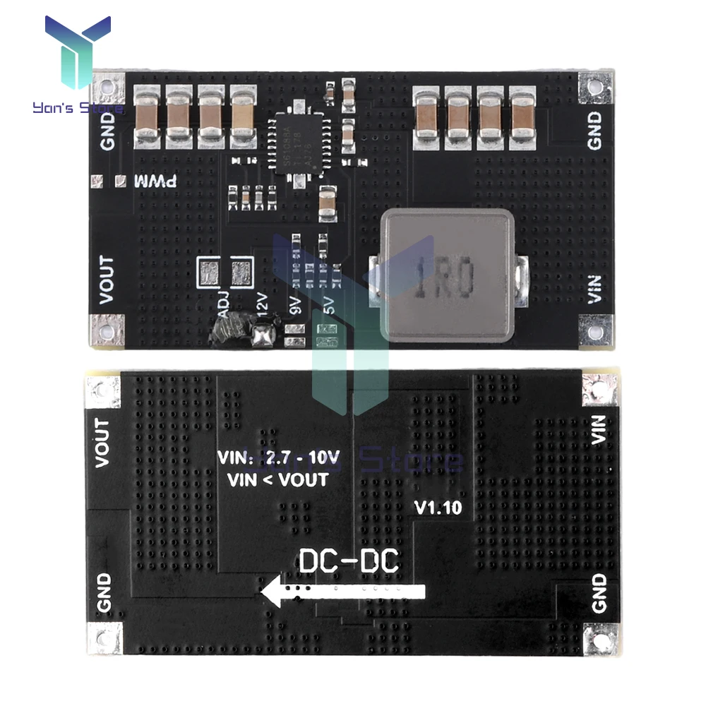 TPS61088 5V 9V 12V Adjustable Boost Step Up Board Module Switch Power Supply Module PWM/PFM 9A Current 1MHz Switching Frequency