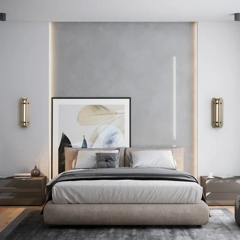 الشمال بسيط غرفة نوم أباجورة فندق مطعم مقهى غرفة المعيشة الممر الممر حائط الخلفية مصباح الجدار الزجاجي #3