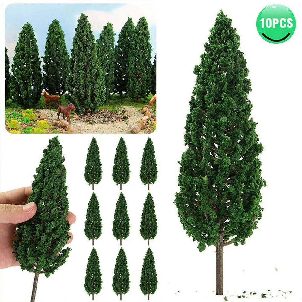 10 pezzi alberi di pino 1:25 modello treno ferroviario edificio albero modello verde per scala OG 1/25 layout ferroviario scenario diorama