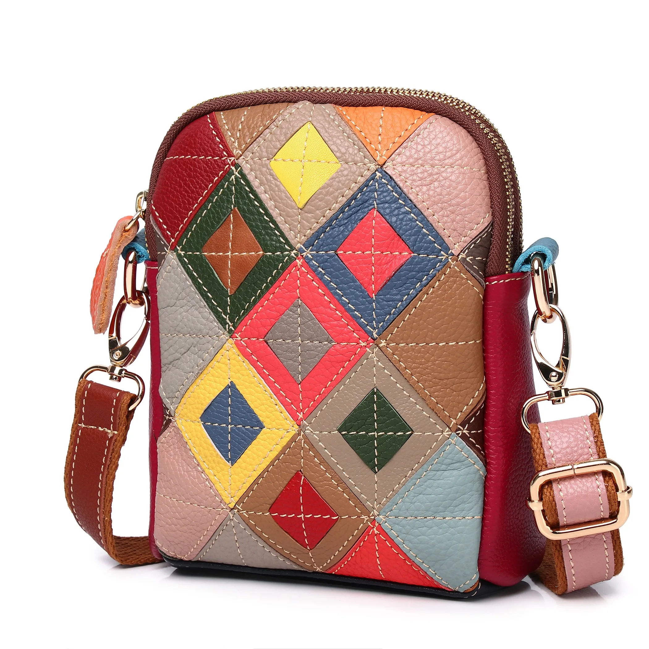 

Trendy Double Layer Leather Shoulder Bag Women's Crossbody Retro Fashion Casual Small Square Bag Female Handbag New Winter