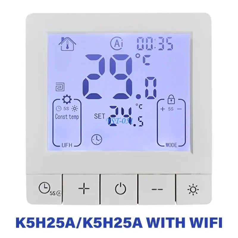 

E15A 25A Programmable Room Thermostat Intelligent Wall Thermostat with Backlight LCD Display Temperature Controller