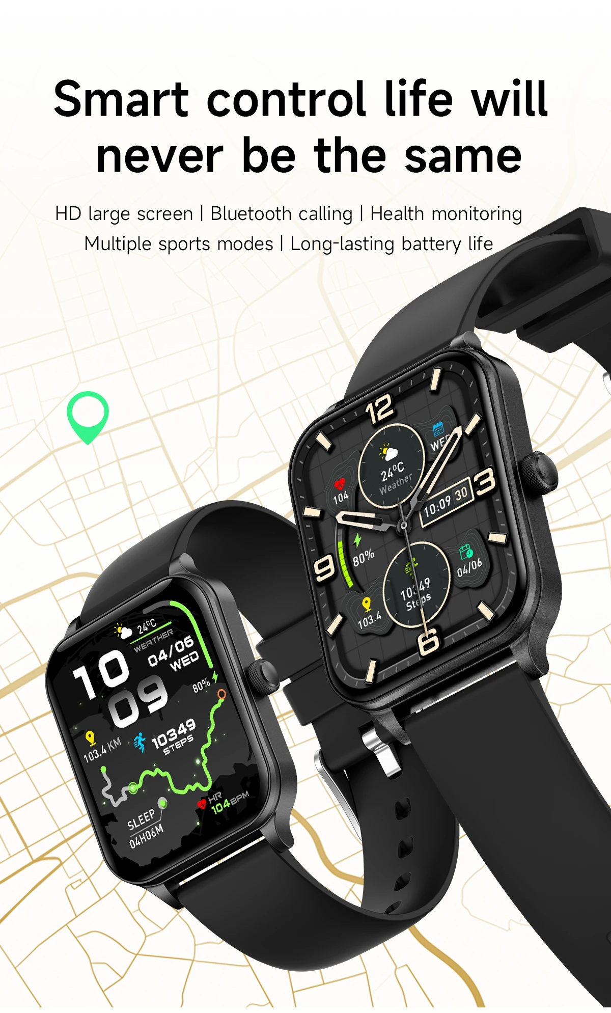 V90 Ultra Smart Watch Women Healthy Step Counting Sleep Monitoring Sports Smart WatchesHD Large Screen GPS Smart Watch