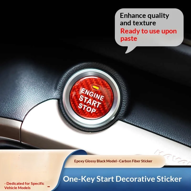 For Haval Car Engine Start Stop Button Cover Real Carbon Fiber Sticker Fit H8 H9 C50 N6 H6 H2 F7 H2S F7X H4 H6 Coupe