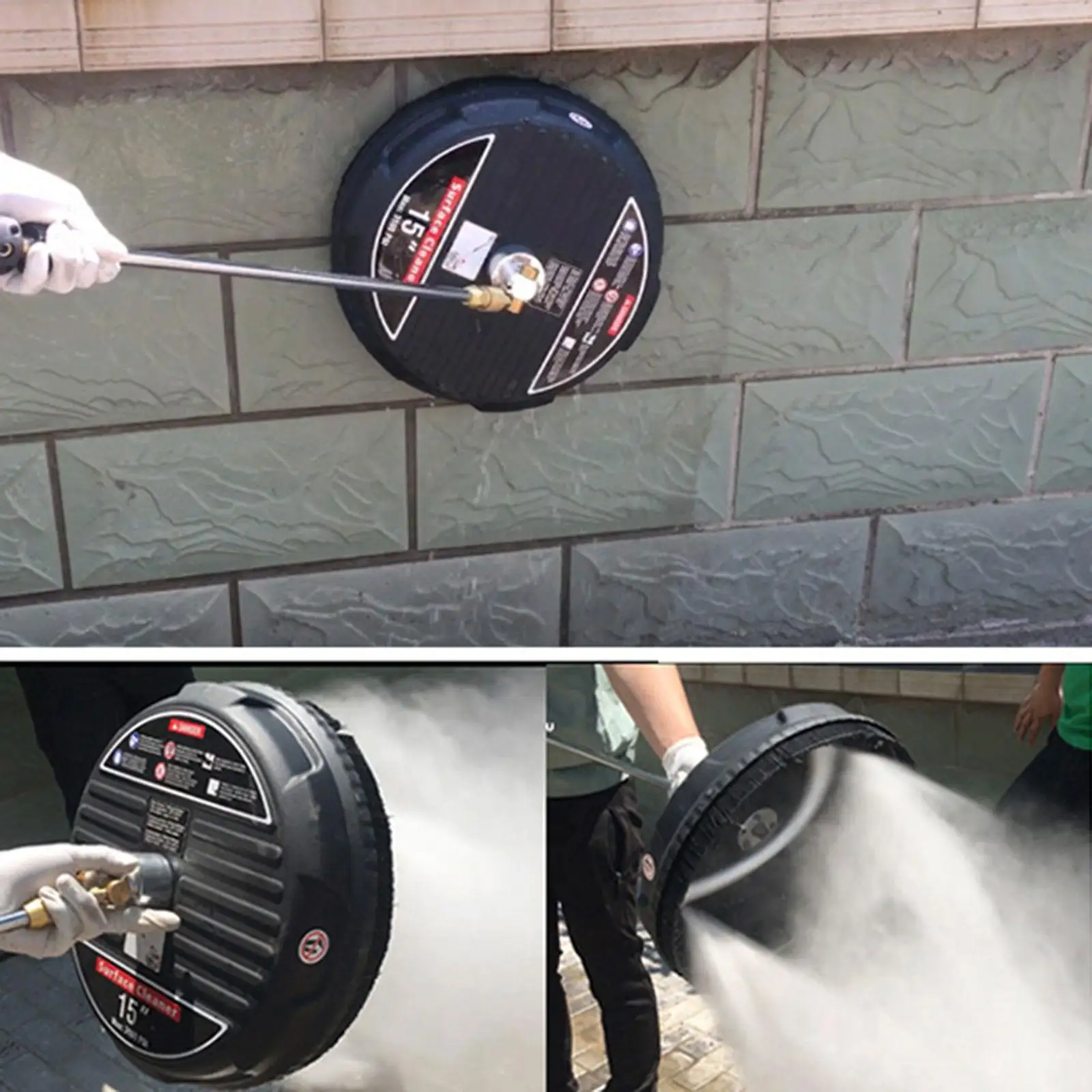 

15'' Pressure Washer Surface Cleaner Undercarriage Cleaning Surface Cleaner for Cleaning Pools Parking Lots Wood Bridge Walkways