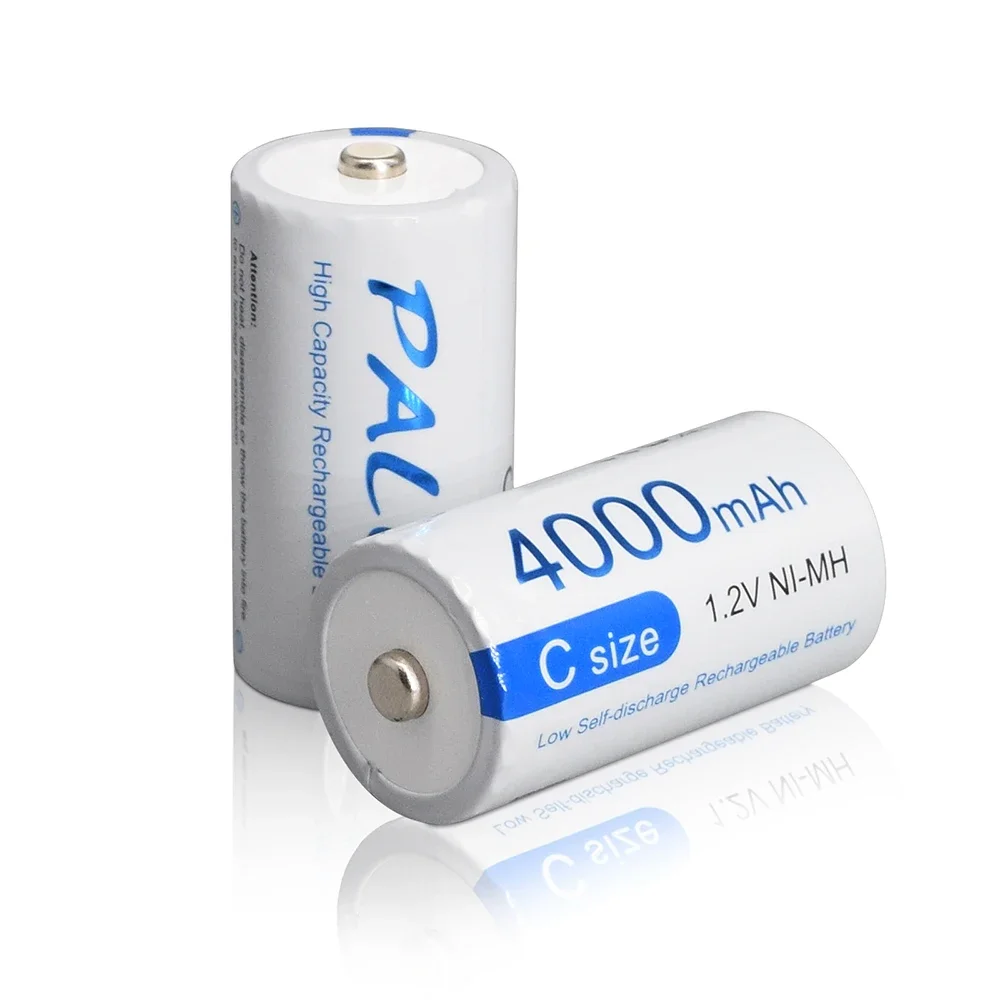 

PALO 2-8pcs C Size Rechargeable Batteries 4000mAh 1.2V R14 C Cell Battery NI-MH C-Type Battery for Gas Cooker,Toy Car