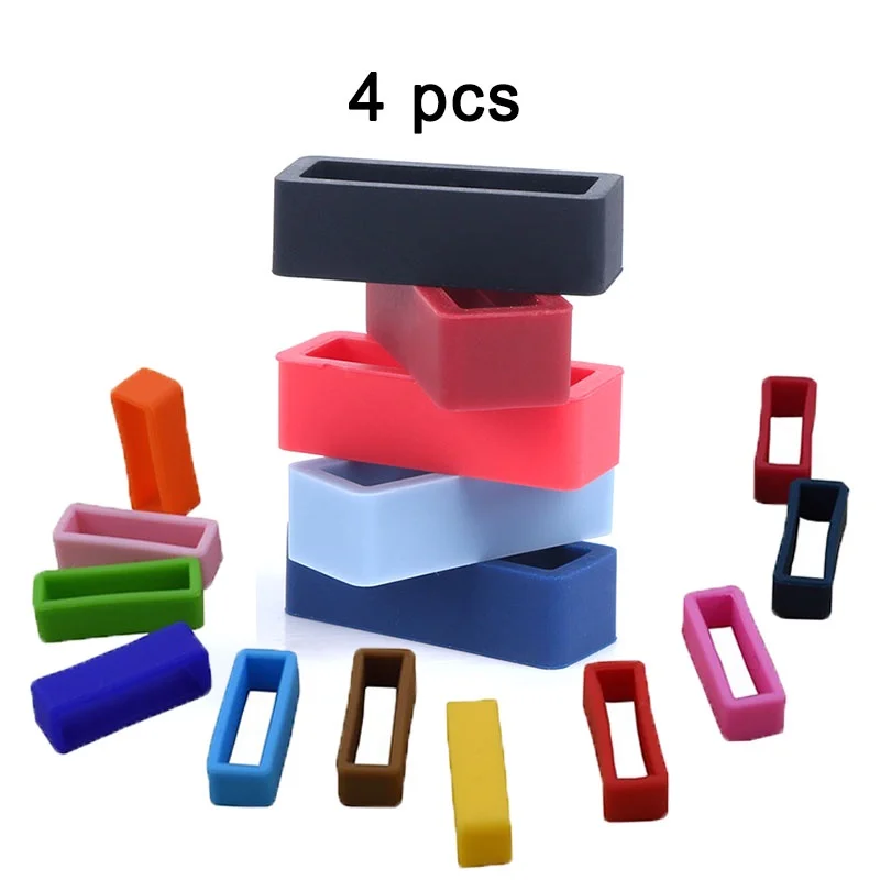 4pcs Watchband Loop Silicone Watch Strap Ring Colorful 12 14 16 17 18 19 20 22 24 26mm Rubber Holder Locker Keeper Accessories