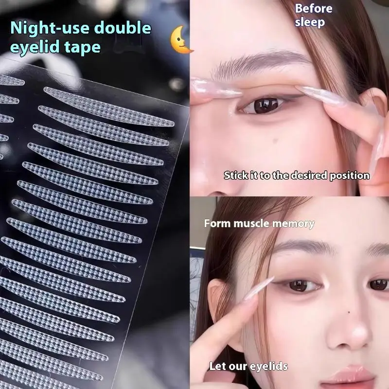 40/80개 수면 메모리 이중 눈꺼풀 스티커, 눈꺼풀이 덮인 눈을 위한 투명, 방수 눈꺼풀 스티커