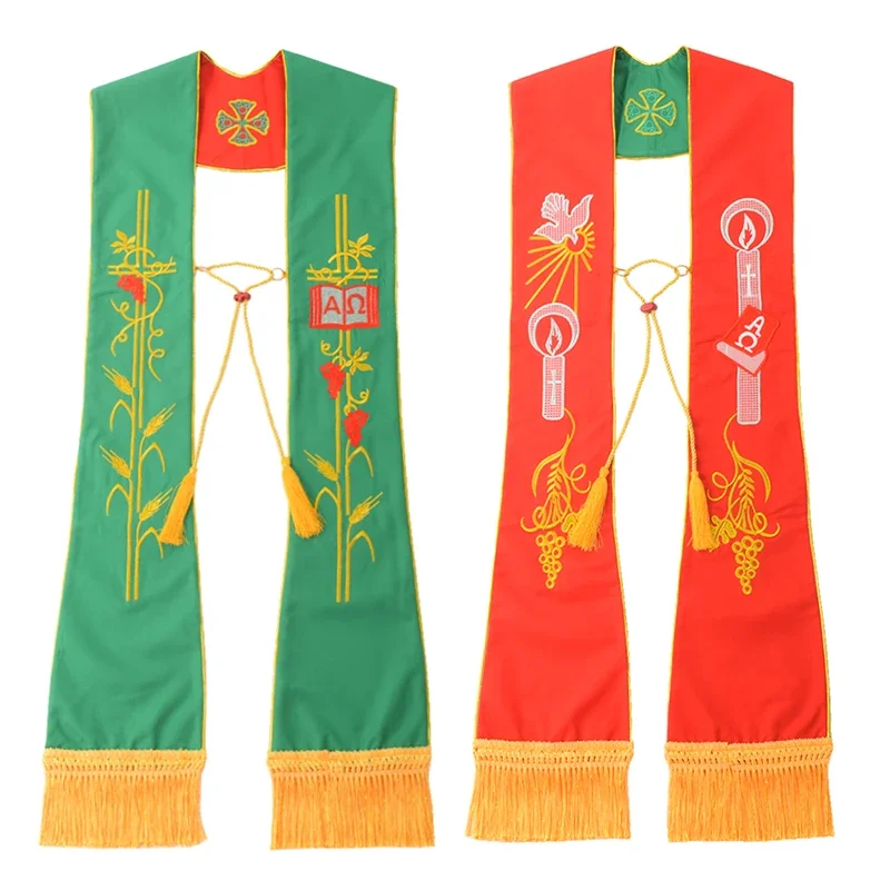 Church Clergy Pastor Reversible Stole Priest Costume Accessories Scarf