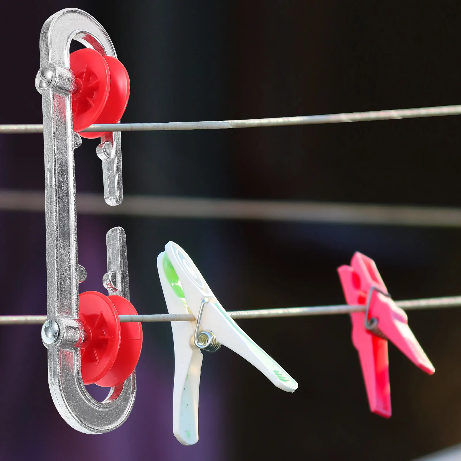 

Aluminum Plastic Wheel Clothesline Separator Spreader Laundry Rope Divider Wire Fencing Line Cloth Drying Organizer