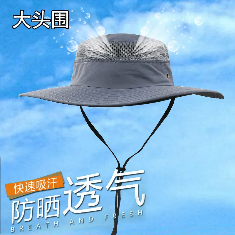 Factory Direct Large Size Wide Brim Flat Top Summer Sun Protection Fisherman Hat, Deep Fit Plus Size Wholesale