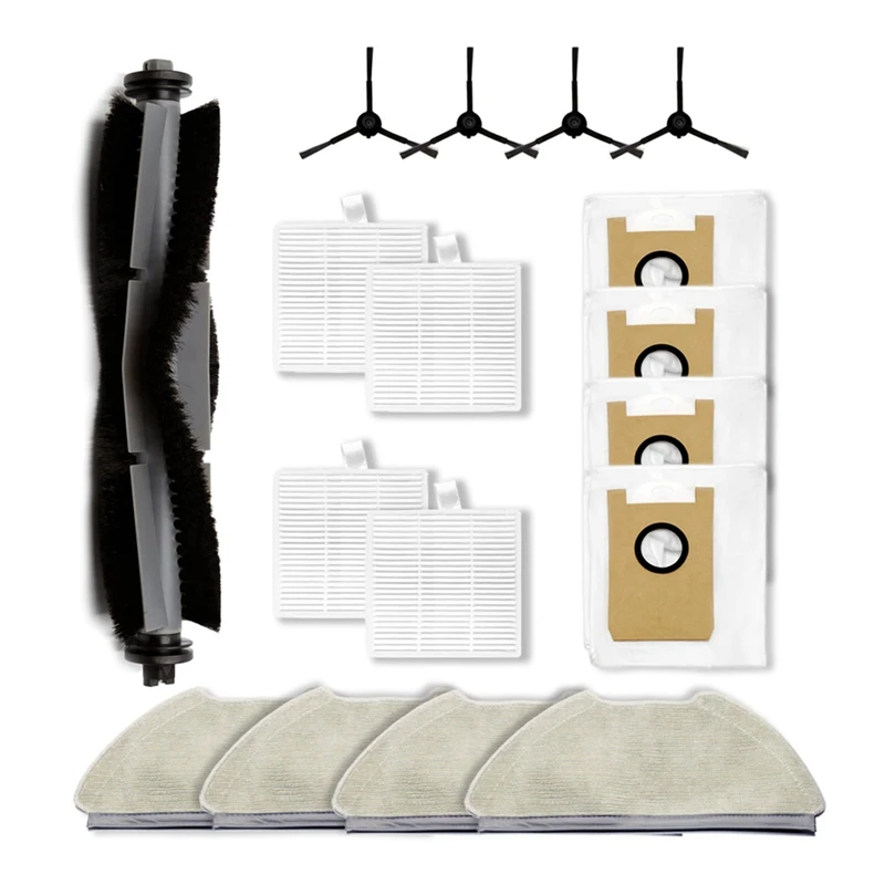 

AA51-17-Piece Set Robot Vacuum Cleaner Accessories For Airrobo T20+ ,Main Brush, Filter, Side Brush, Mopping Cloth, Dust Bag