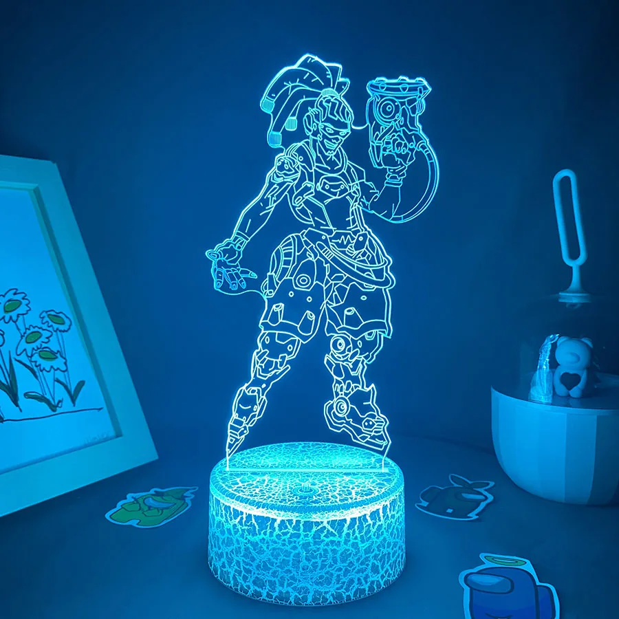 Overwatches OW Game Figure Lucio 3D Led Neon Night Lights Birthday Gift For Friends Gaming Room Table Cool Decor Lucio Lava Lamp