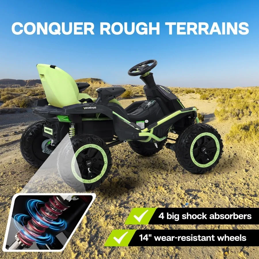 Giocattolo da corsa 24V per grande auto da corsa elettrica all'aperto con 4 motori robusti Altoparlante Bluetooth da 300W Batteria 24V 7AH Sedile regolabile G