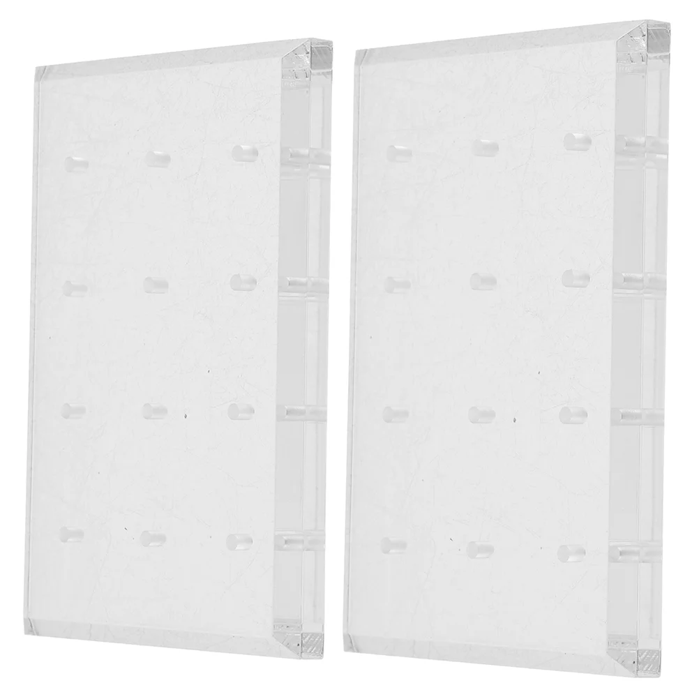 2 Pcs Nail Polishing Head Base Drill Bits Holder Stand Display Board Acrylic Storage