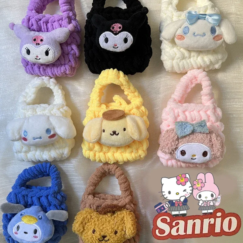 

Sanrio Kuromi Earphone Storage Bag Coin Purse Cartoon Sweet Portable Travel Jewelry Sundries Organizer Pouch Girl Mini Plush Bag