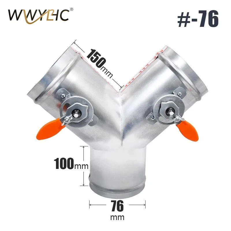 Galvanized Y-type Manual Duct Air Volume Regulating Valve Air Duct Damper Three-way Valve Ventilation Air Volume Control Valve