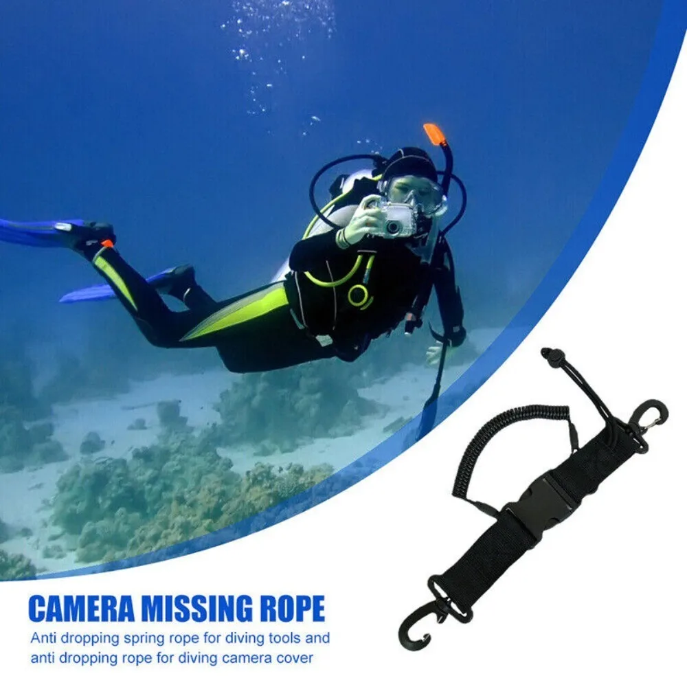 الإفراج السريع كاميرا الغوص الحبل حزام مشبك كليب تحت الماء الغوص أداة الحبل حزام الكاميرا مكافحة خسر الربيع حبل