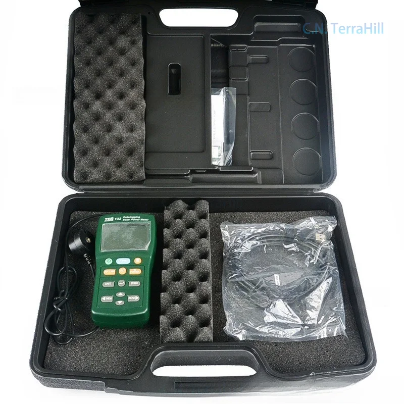 Solar Power Meter Digital Data Logging for Solar Panel Testing Outdoor PV Research TES-132 High Precision Irradiance Sensor