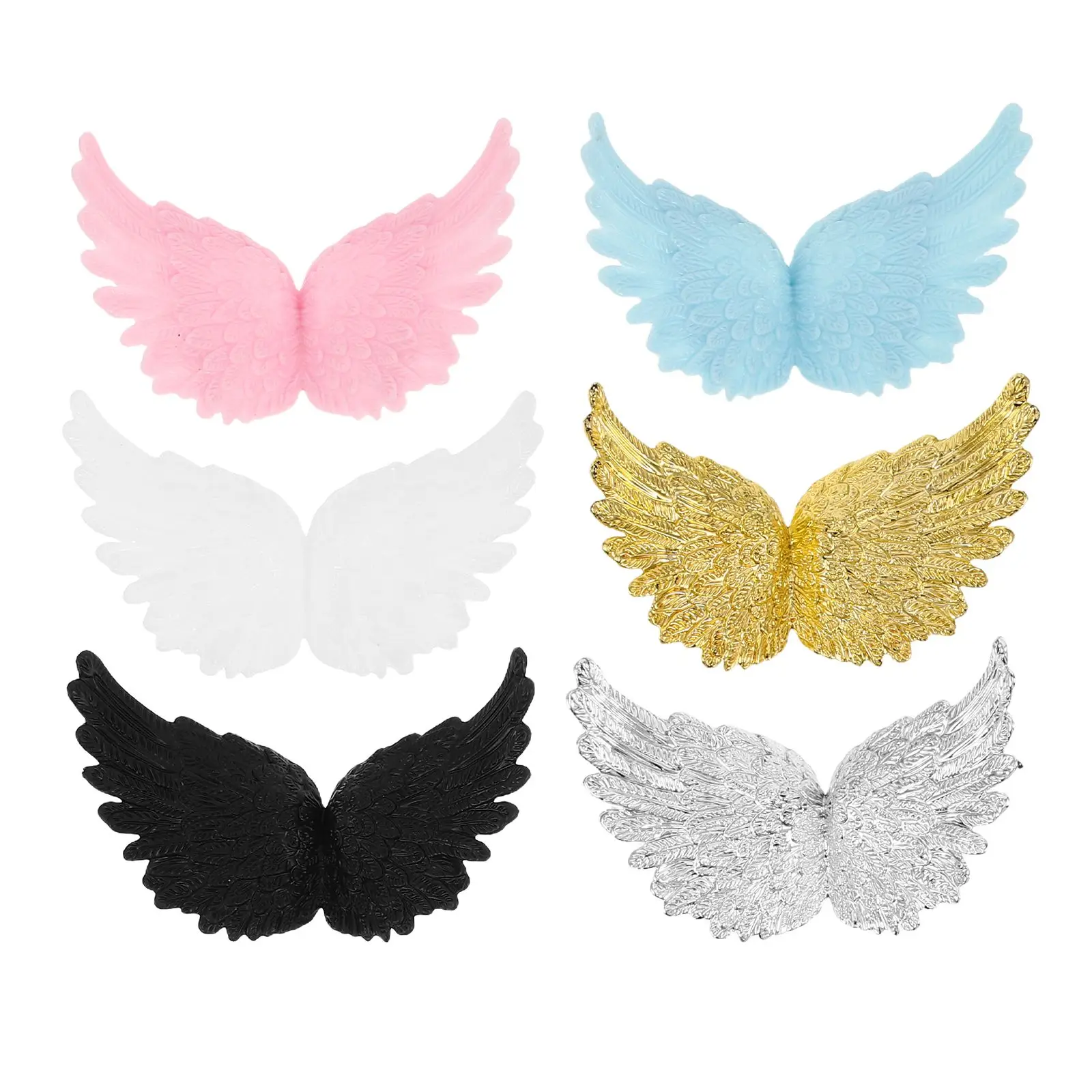 

6 Pcs Angel Wings Accessories Detailed Craftsmanship Plastic Decorative Reusable Christmas Cake Party Scene DIY Supplies