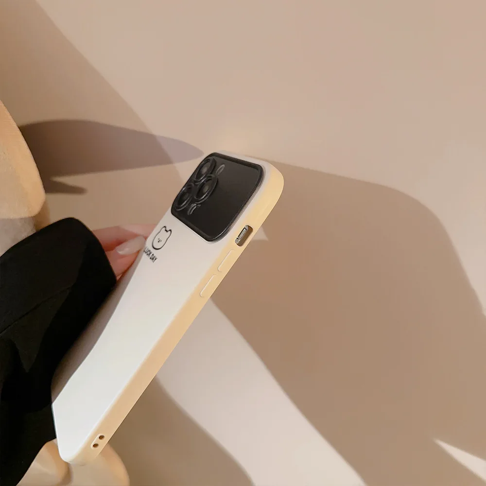 

Simple drawing teddy bear suitable for iPhone 14, for Apple 15, phone case 13ProMax, personalized cartoon couple anti fall