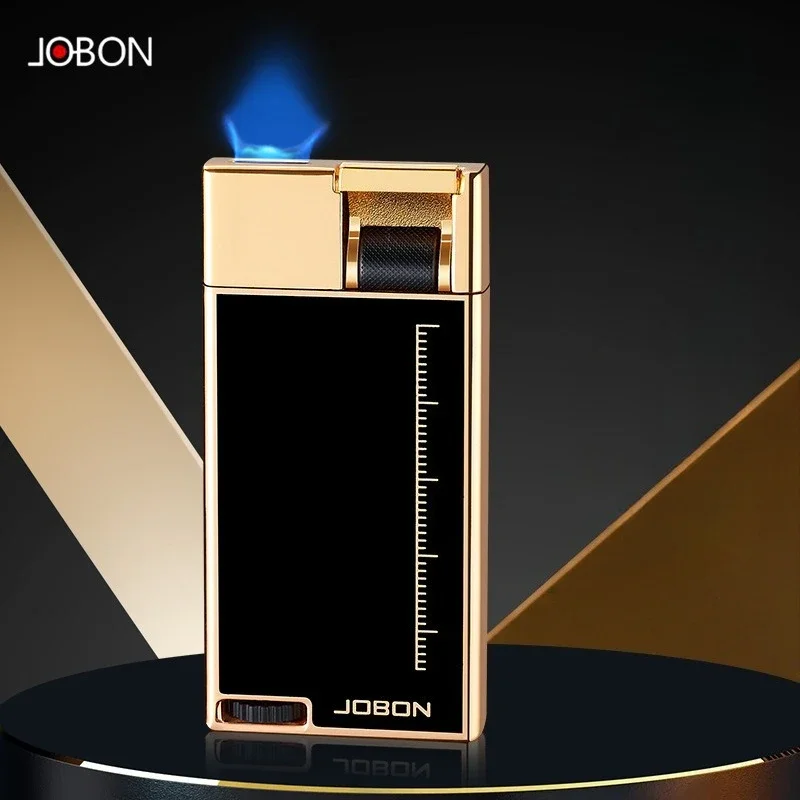 

JOBON Slim Creative Flat Flame Blue Flame Lighter Visible Gas Window Gear Type Flame Adjustment 9MM Body Ignition Tool