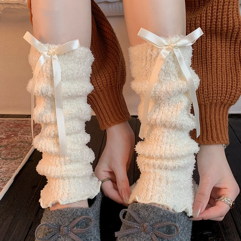 Long Calf Warmers Comfortable Plush Leg Warmers Lolita Socks Soft Warm Boot Socks For Fashion Accessory Dance Performances
