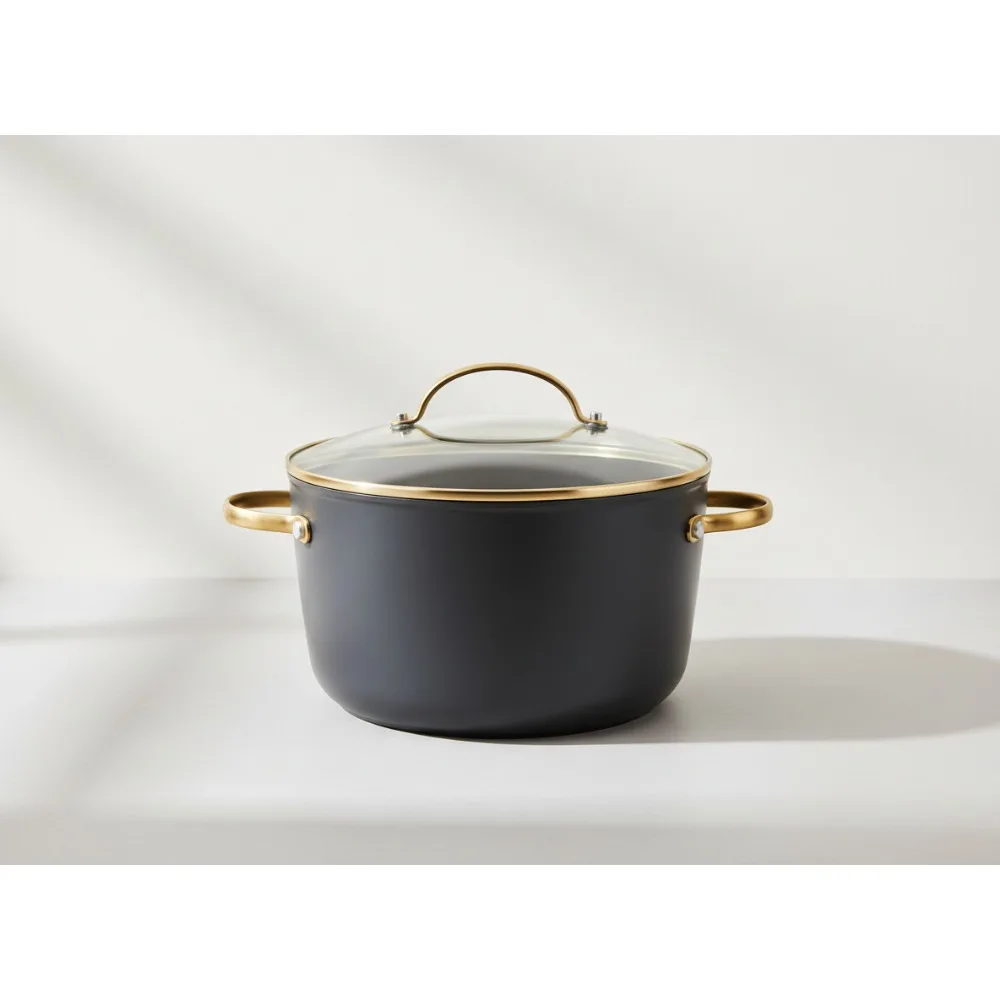 

6-литровая индукционная кастрюля с керамическим антипригарным покрытием, можно мыть в посудомоечной машине для современных кухонь