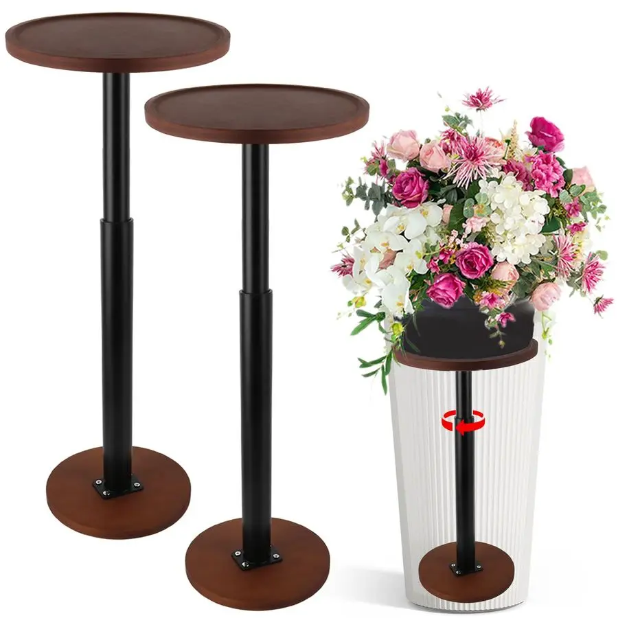 

2 шт. деревянных регулируемых подставок для растений, высотой 7,91-13,8 дюймов, конические, для наполнения дна высоких цветочных горшков и кашпо.