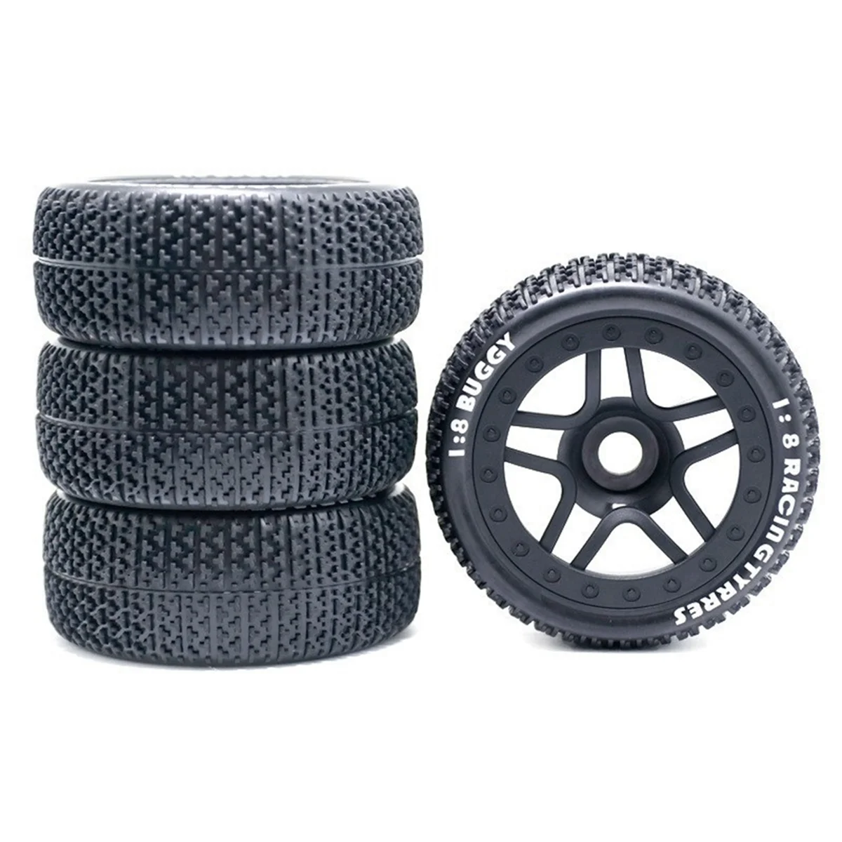 

1/8 Off-Road Tire for ARRMA Typhoon TRAXXAS Small X E-Revo Wanderer Katun Tailong T-Shaped,Black