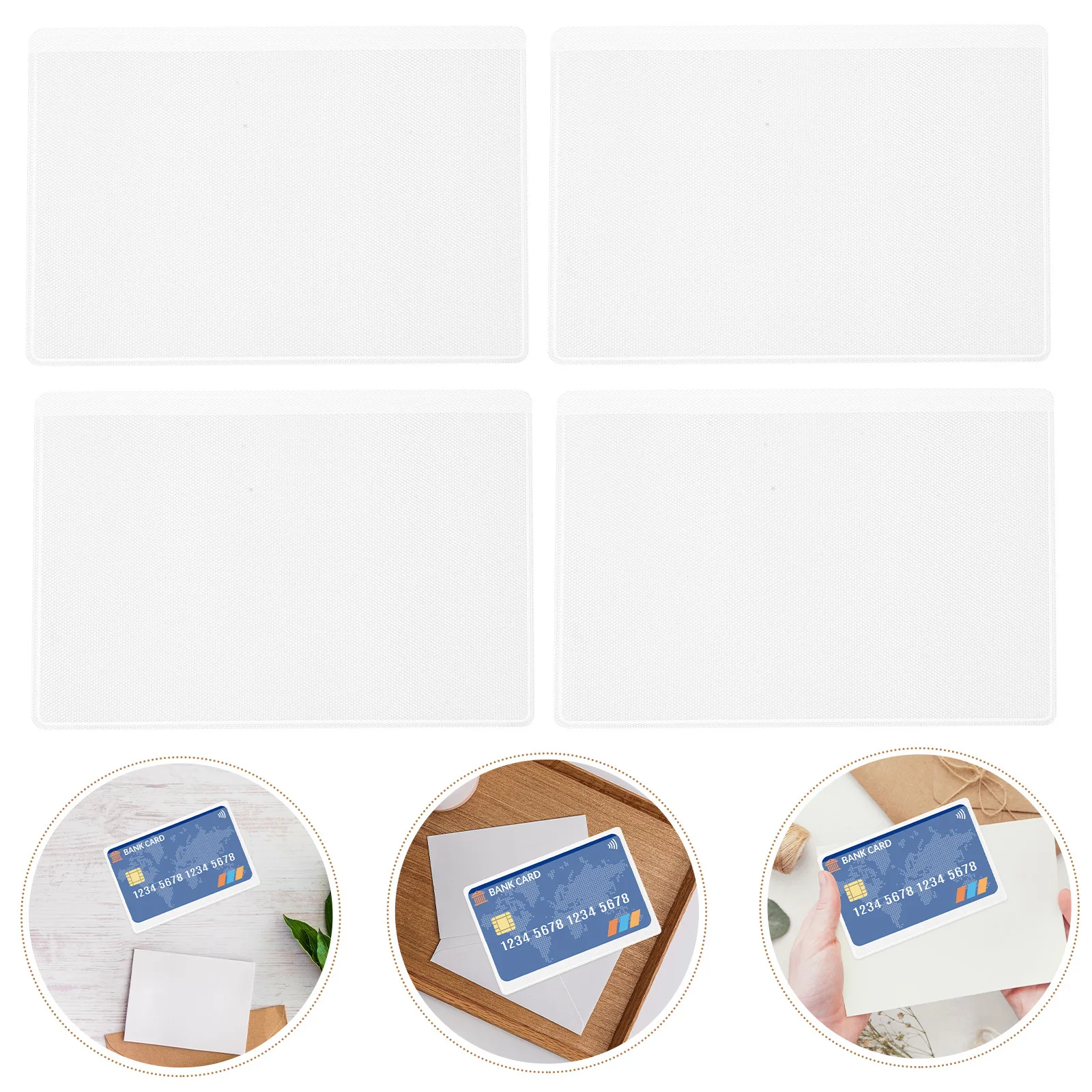 

50Pcs Clear Plastic Card Sleeves Semi Transparent for Id Credit Business Insurance Cards Portable Scratch Proof