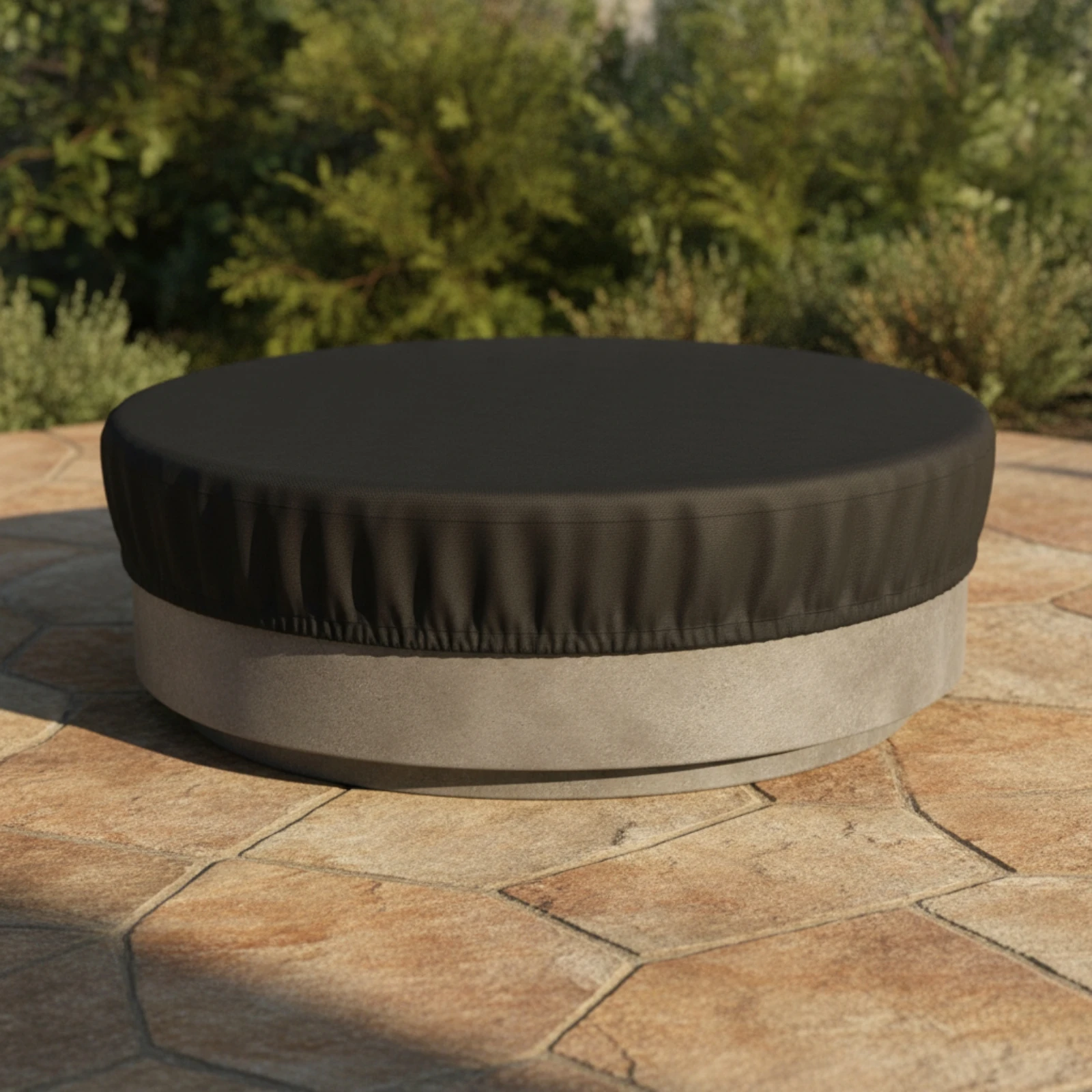 Round Fire Bowl Cover Windproof Fire Bowl Cover with Drawstring Weather Resistant Sturdy for Homeowners, Patio, Backyard