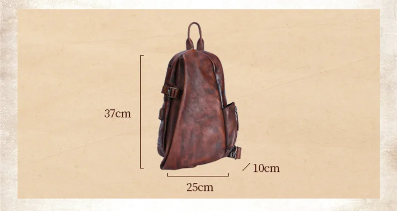 Leather Chest Bag Men\'s Handmade Messenger Shoulder Bag Zipper Business Men Chest Pack Retro Soft Leather First Layer Leather