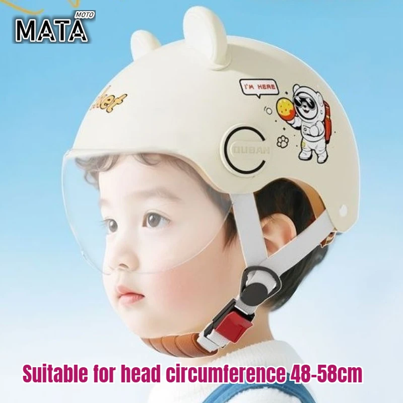 

Children Motorcycle Helmets Cartoon Helf Electric Car Bike Open Face Woman Cute Helmet Four Seasons for Kids Boy Girl