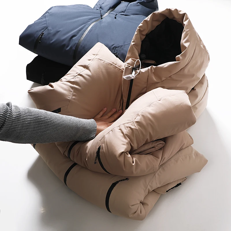 

4-уровневая морозостойкая пуховая шапка-южет, мужское зимнее пальто на открытом воздухе, белое гусиное перо, защита от холода ниже 24 глубины