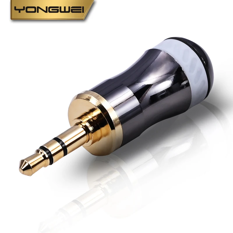 YONGWEI  headphone 3-pole AUX car DIY welding plug Pure copper 3.5mm TRS audio plug, suitable for notebook, computer 3.5mm,