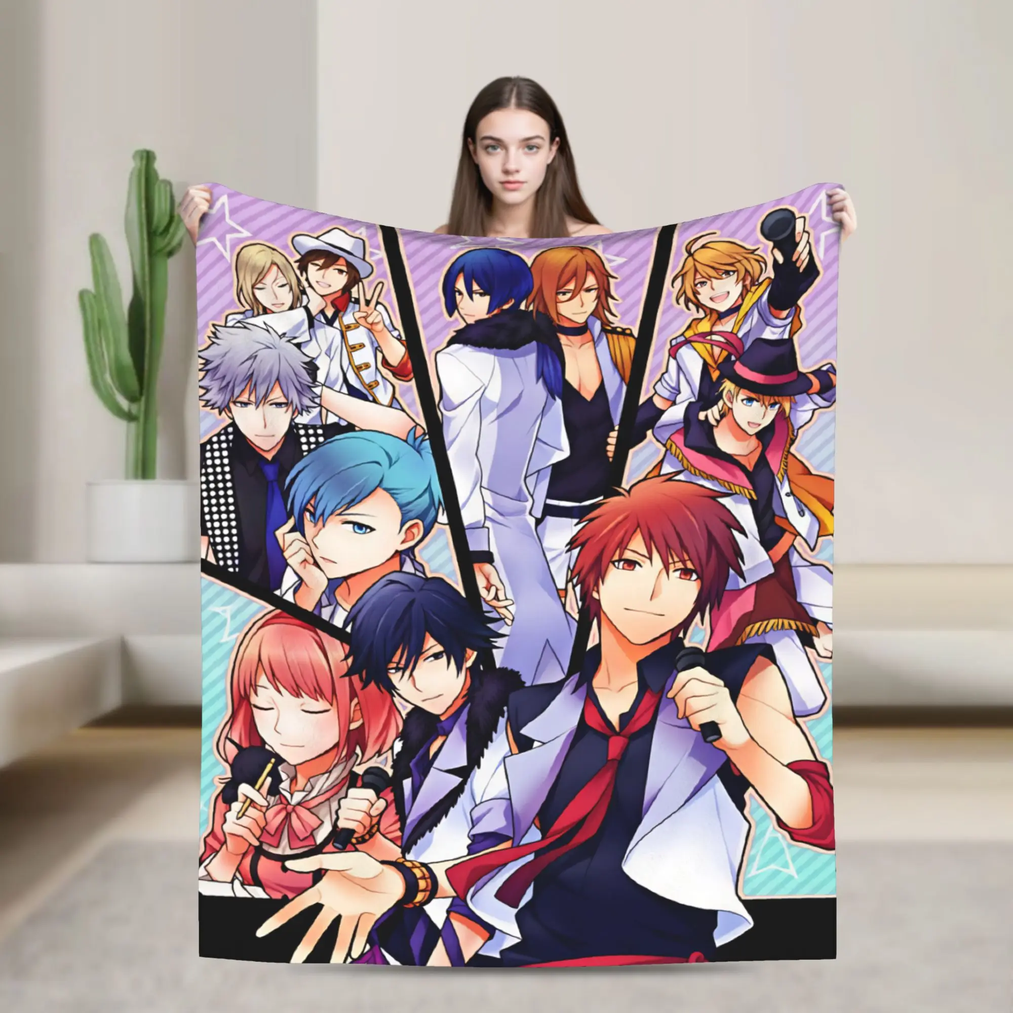 U-Uta no Prince-sama Hijirikawa Masato   Bedding Throws  Flannel Bedspread For Bedroom Fluffy Sofa Bed Cover