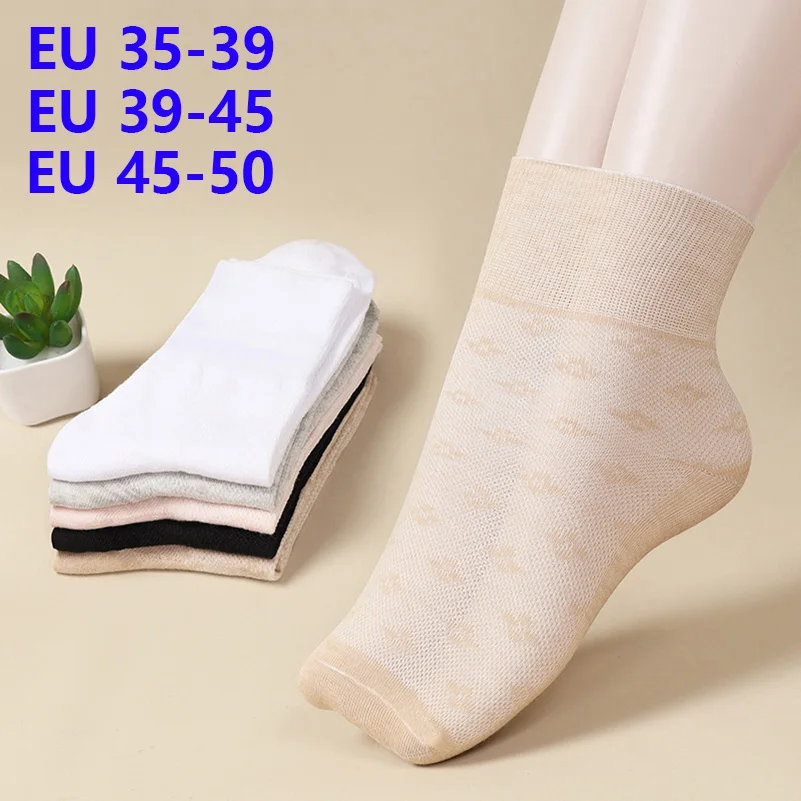 Erkekler ve Kadınlar için 5 Pairs Rahat ve Destekleyici Diyabetik Çorap Nem emici Pamuklu Kumaş Bağlanmayan Üst İş Çorapları