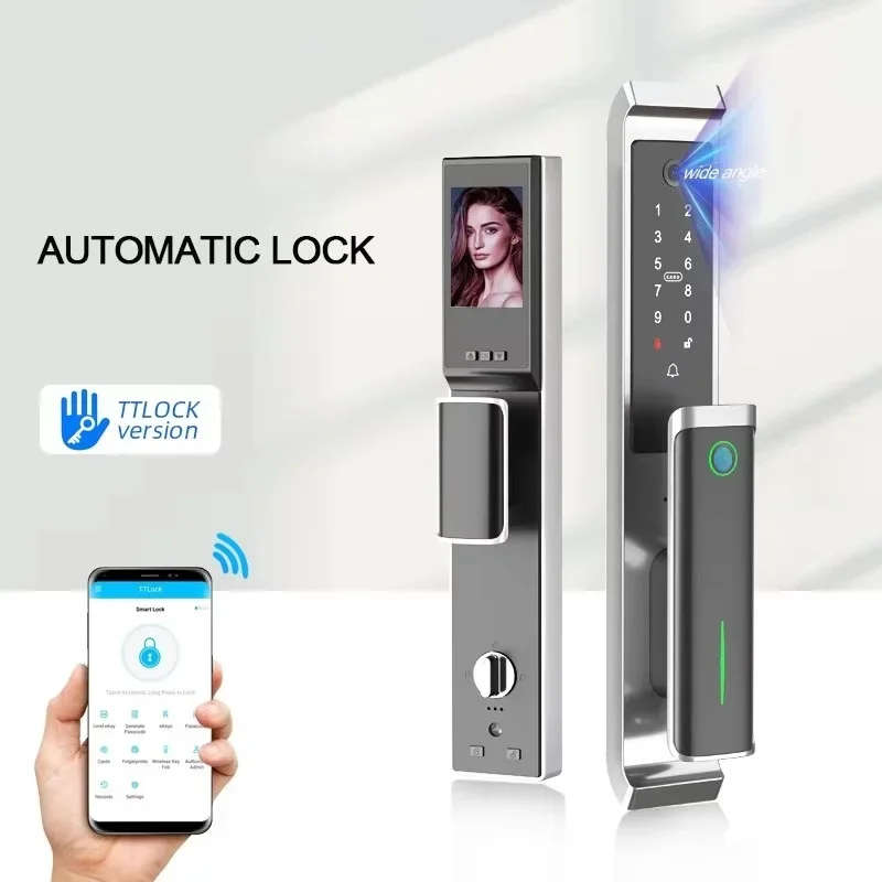 Biometric Fingerprint Smart Door Lock Keyless Entry Video Screen Door Lock With Camera Bluetooth App Keypad Biohacking Rfid Lock