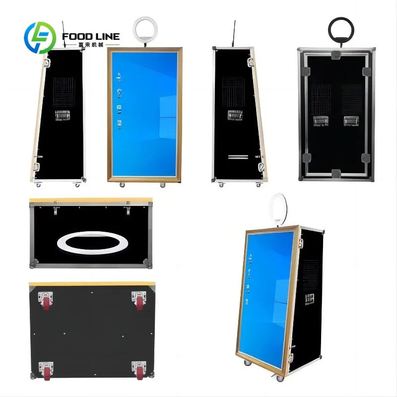 Customized Portable Wedding Photo Booth Augmented Reality Selfie Magic Mirror Machine Photo Booth with Camera and Printer