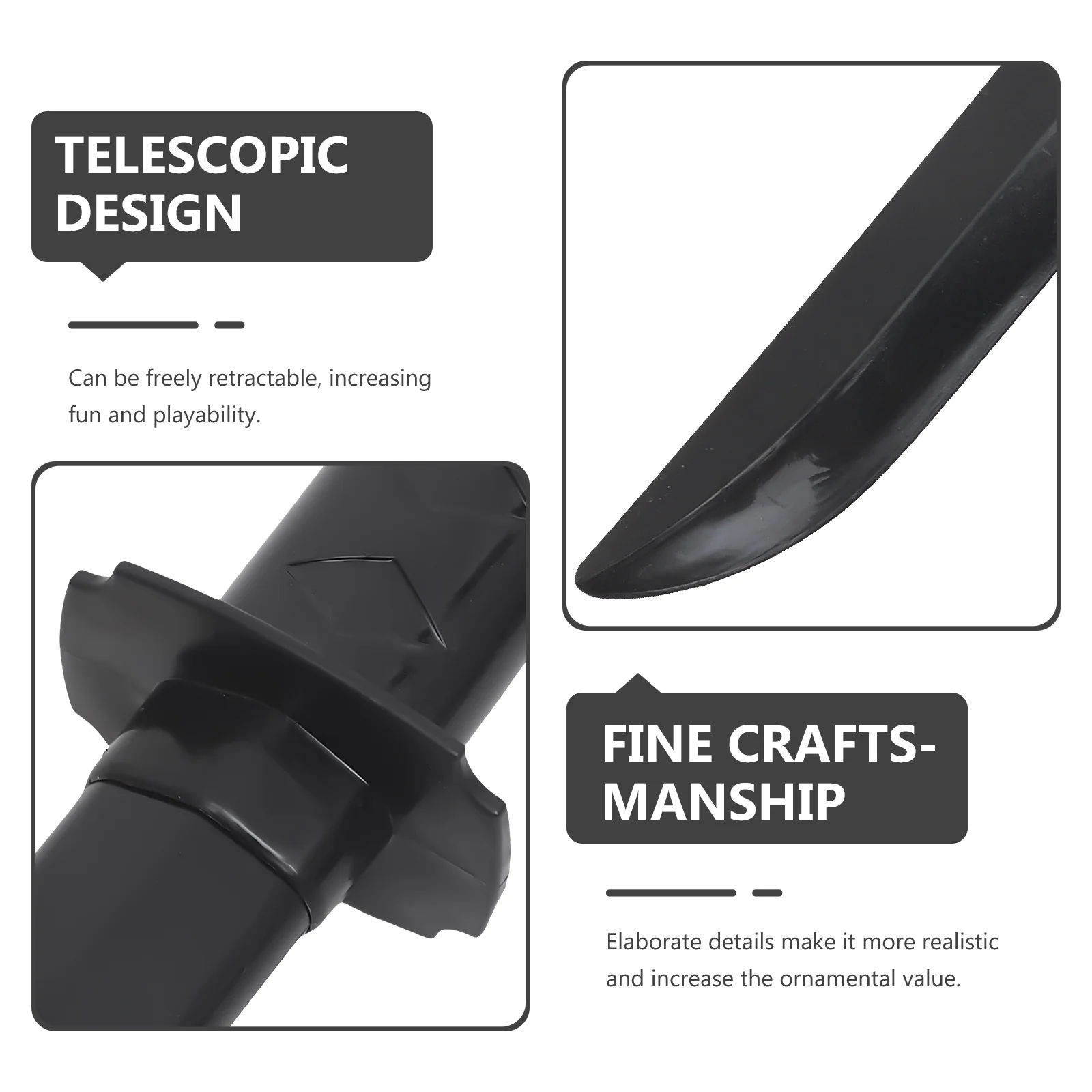 Épée rétractable en plastique léger de Style japonais, accessoire de Cosplay pour spectacle de fête, jouet d'épée d'escrime