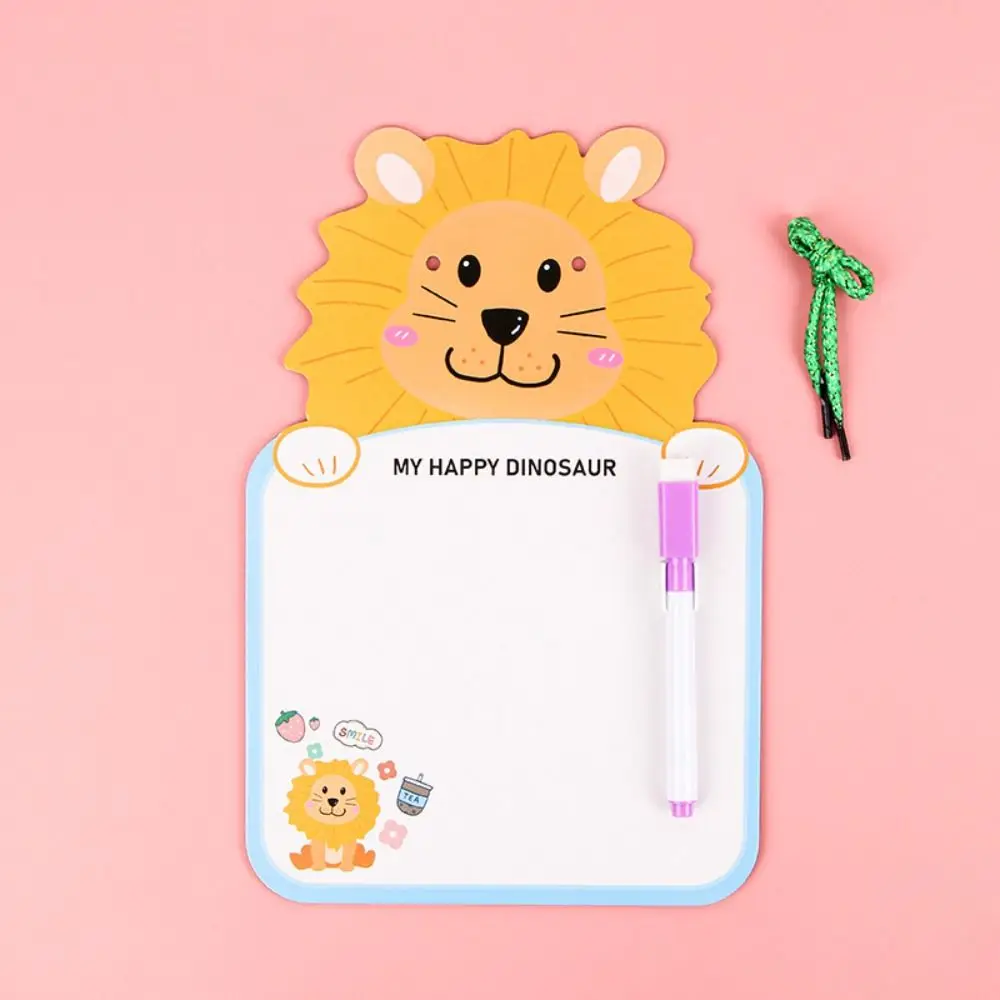 Portable Cute Erasable Whiteboard Creative Suspendable Whiteboard Notebook Cartoon Animal Shape Reusable Message Pad Children