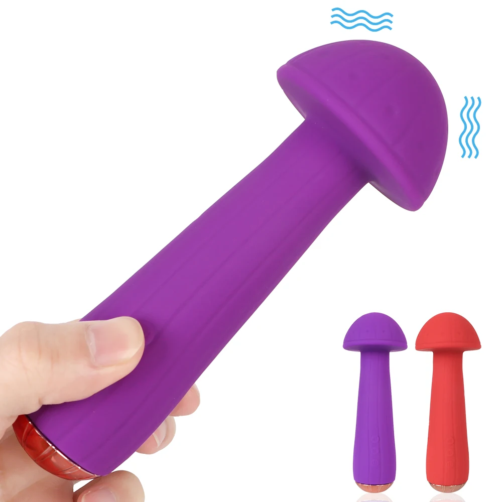 15cm Mushroom Automatic Rotating Vibrators for Women Nipple Clit Stimulator Vaginal Plug Short Dildo Sex Toys Female Masturbator