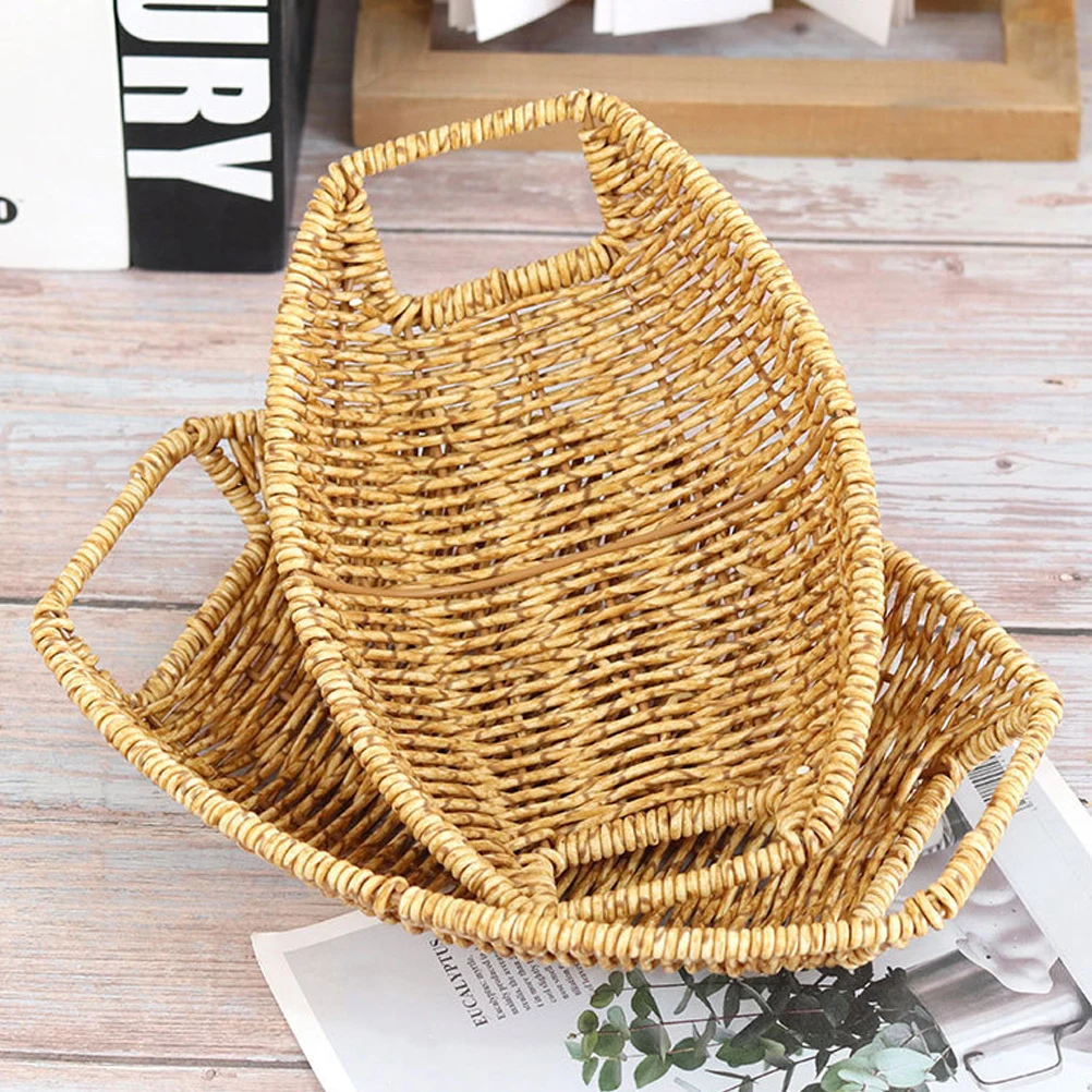 

Decorate Weaving Dried Fruit Tray Storage Basket Snack Pp Home Organizer Baskets