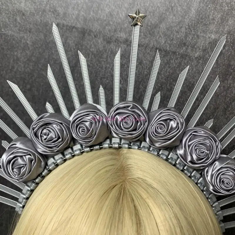 49ME Vintage-Stirnband für Gottheit, Damen, mit Stacheln, Kronprinzessin, Kopfschmuck, Party