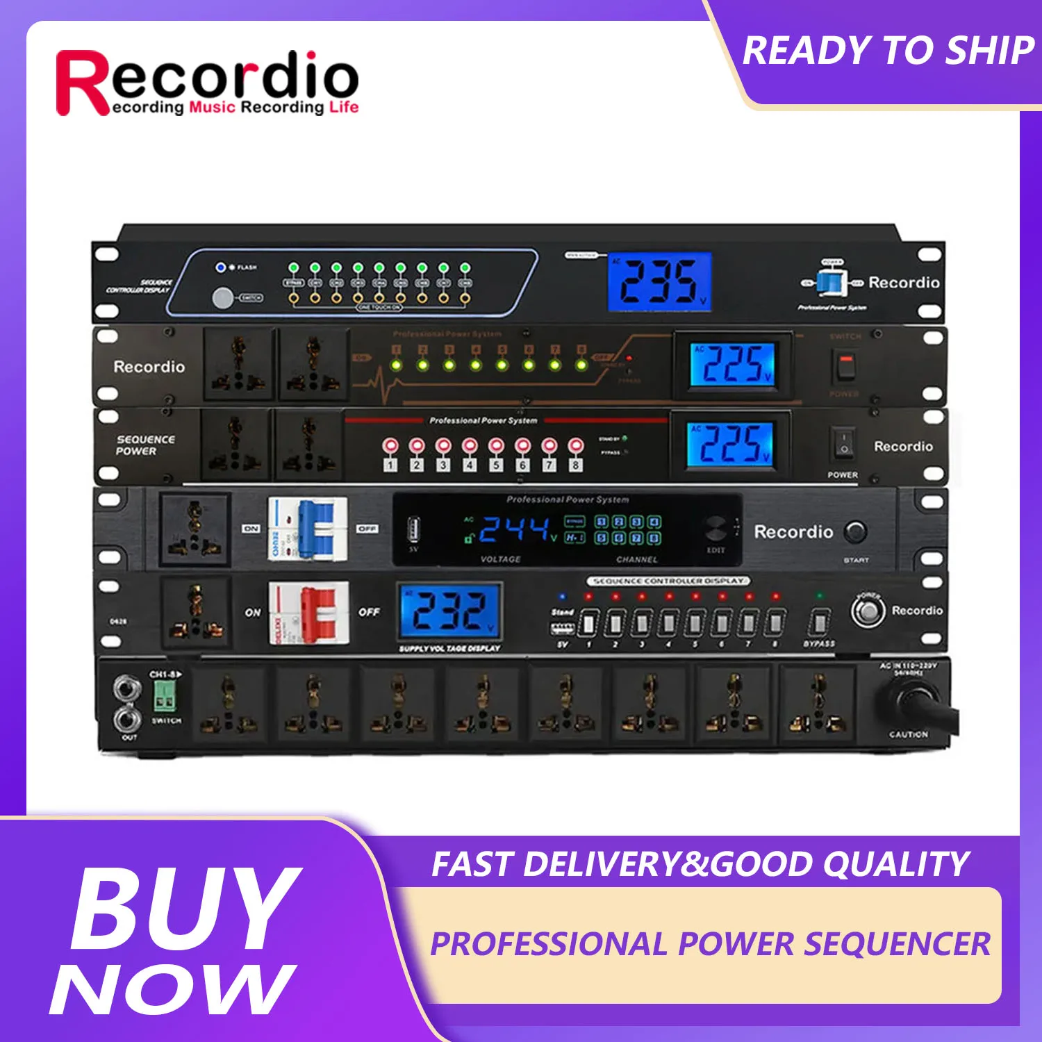 

GAX-8008 professional intelligent 8 channel power sequencer with RS232 COM interface