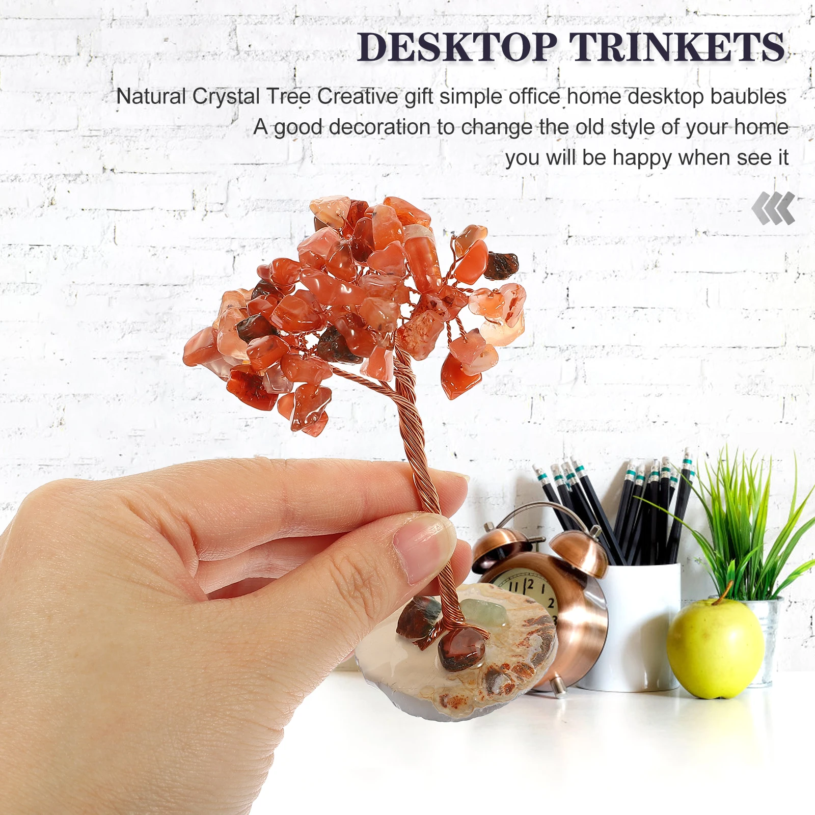 

Crystal Tree Decor Mini Crystal Craft for Home Bedroom Tabletop Desktop Ornament Prosperity Luck Wealth Gift Simulated Plant