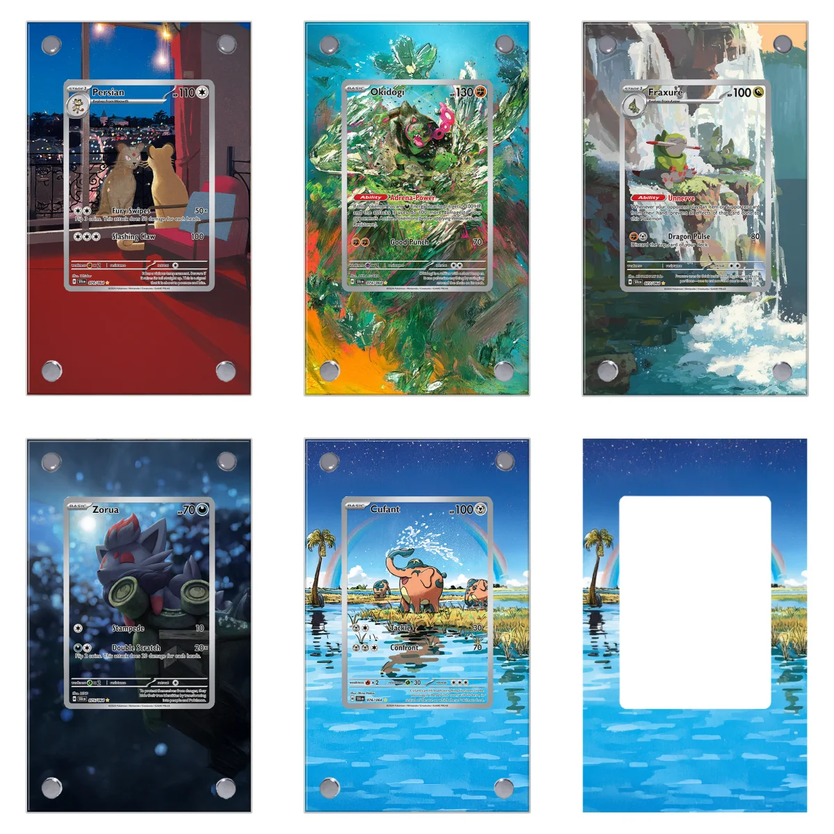 

Pokemon Persian Zorua Fraxure Extended Art Display Case Collection Card Extended Painting Psa Anime Display Rack Excluding
