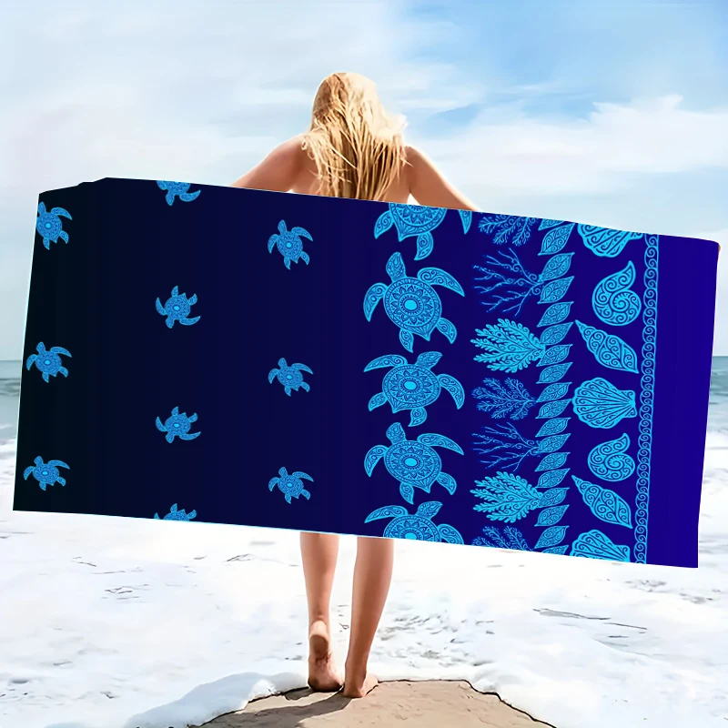 Microfiber Beach Towel Exquisite Prints Thin Quick Dry Absorbent Oversized Towel for Beach Swimming Camping Yoga Bath Sports